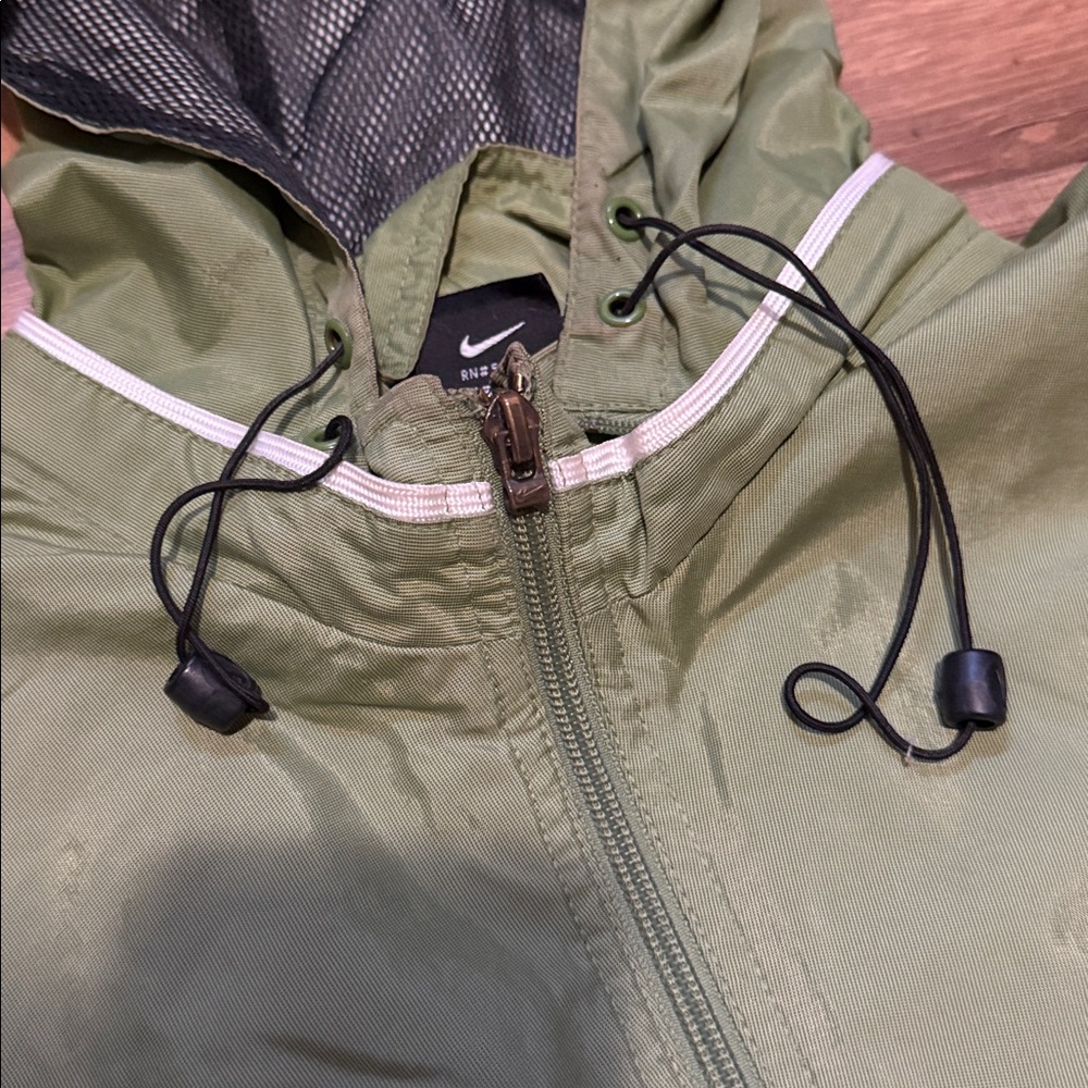 90s Nike Team Solo Swoosh Zip Up Hoodie Windbreaker Jacket - Picture 4 of 7